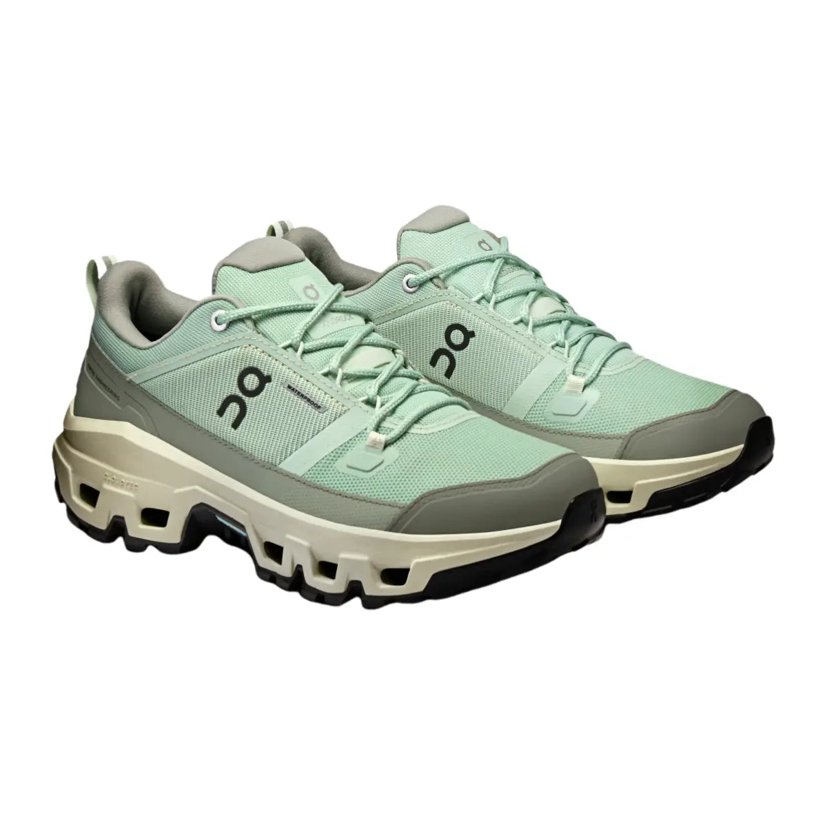 On Men's Cloudrock Low Waterproof  Mineral/Aloe